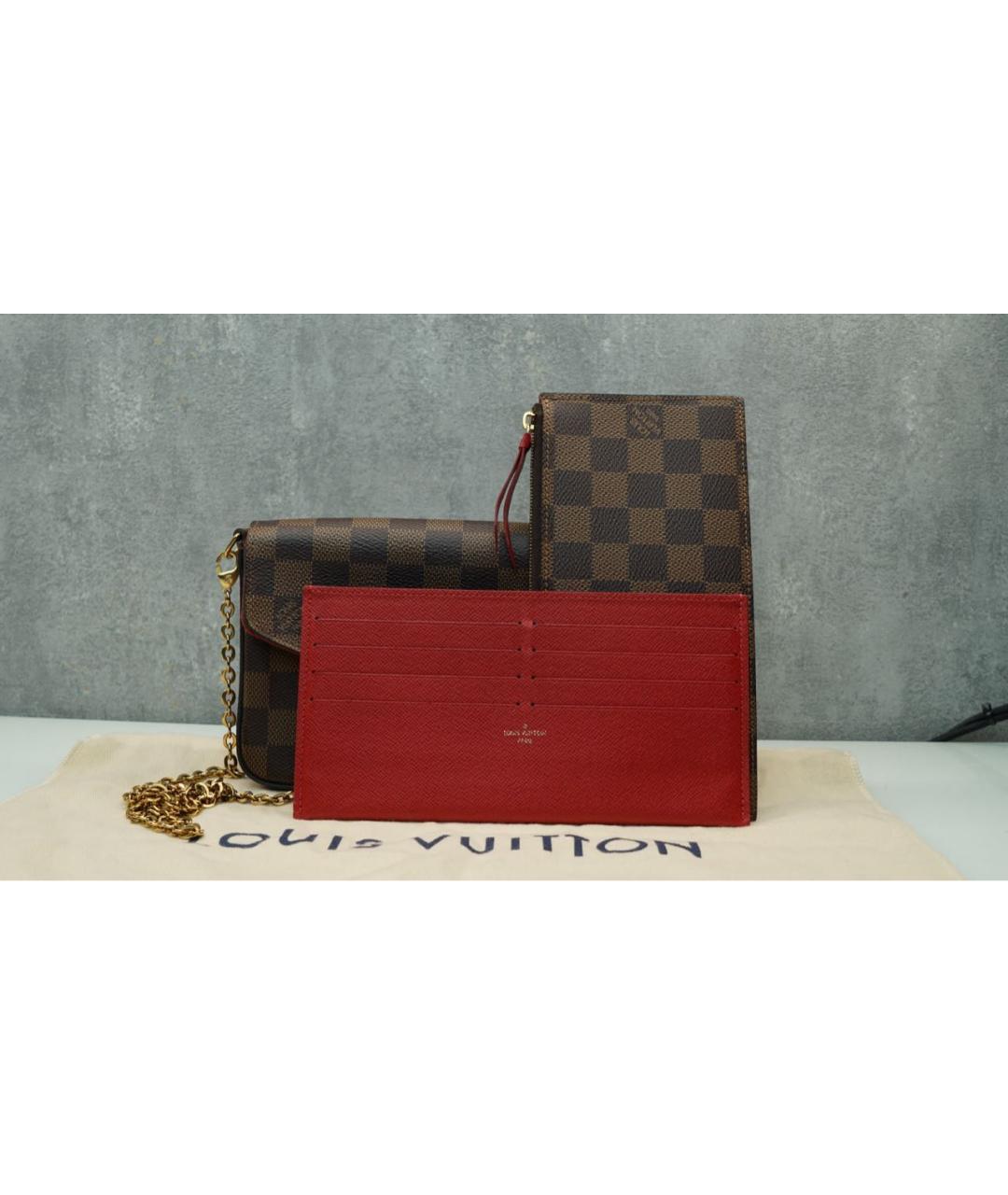 LOUIS VUITTON Коричневая кожаная сумка с короткими ручками, фото 3