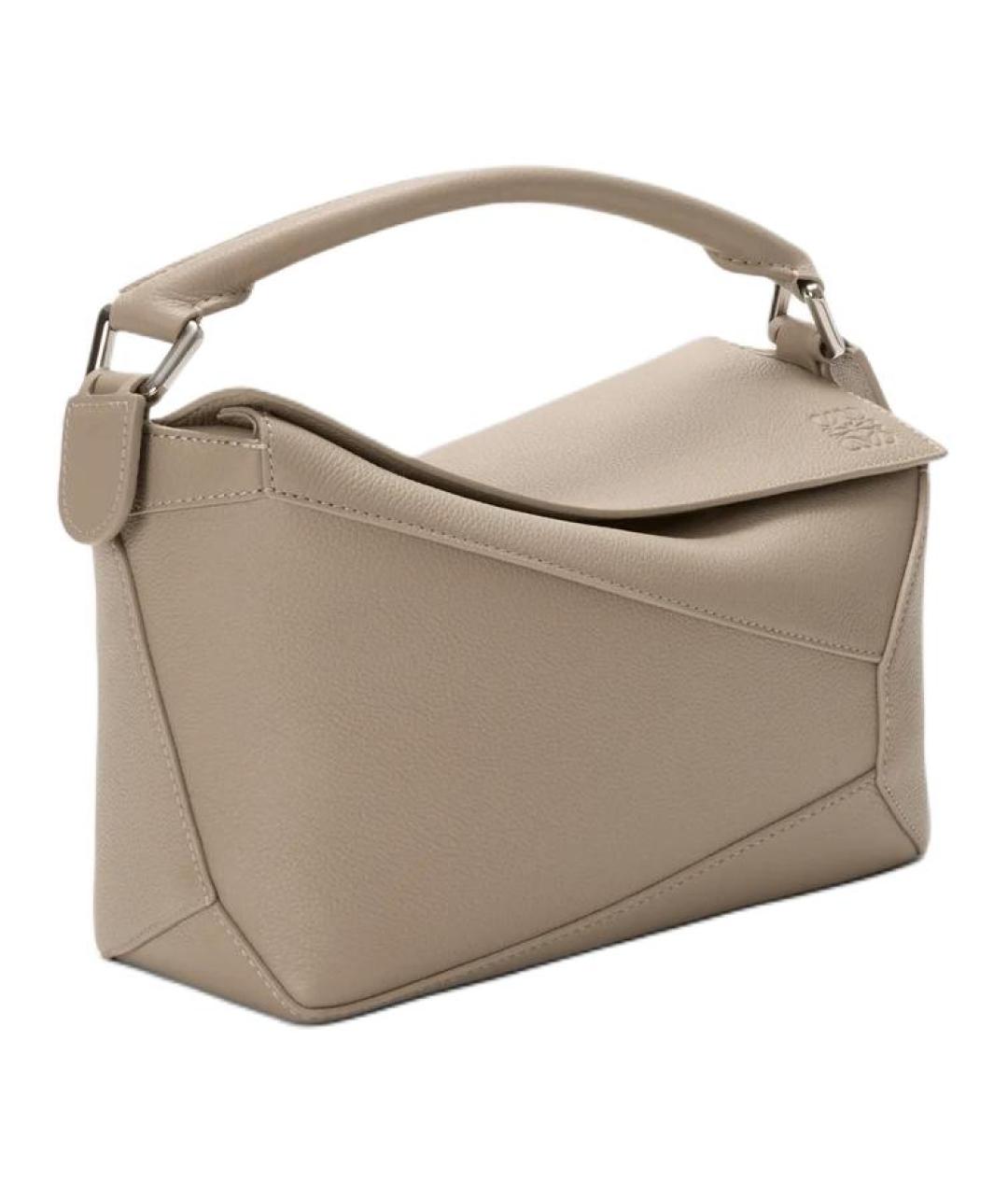 LOEWE Бежевая кожаная сумка через плечо, фото 2