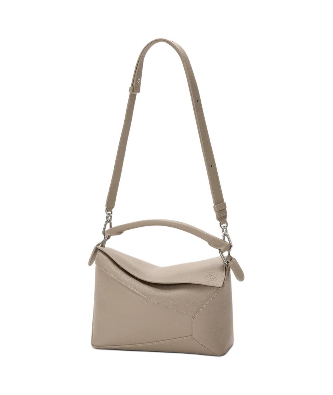 LOEWE Бежевая кожаная сумка через плечо, фото 5