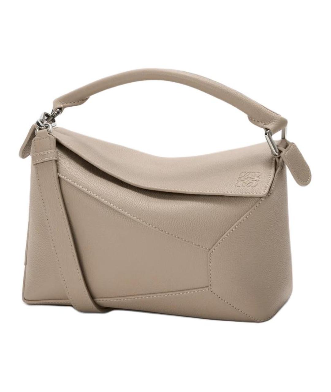 LOEWE Бежевая кожаная сумка через плечо, фото 1