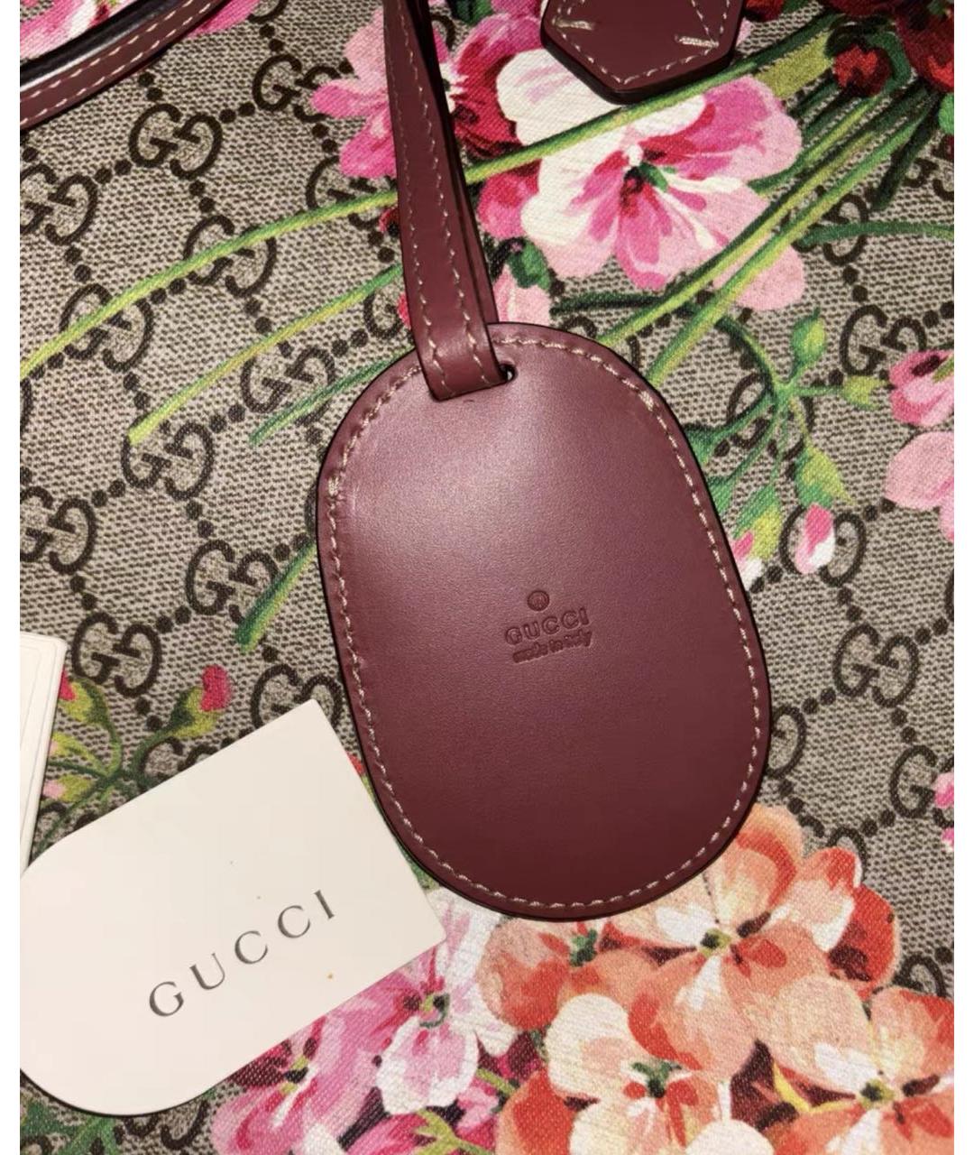 GUCCI Коричневая кожаная сумка тоут, фото 5