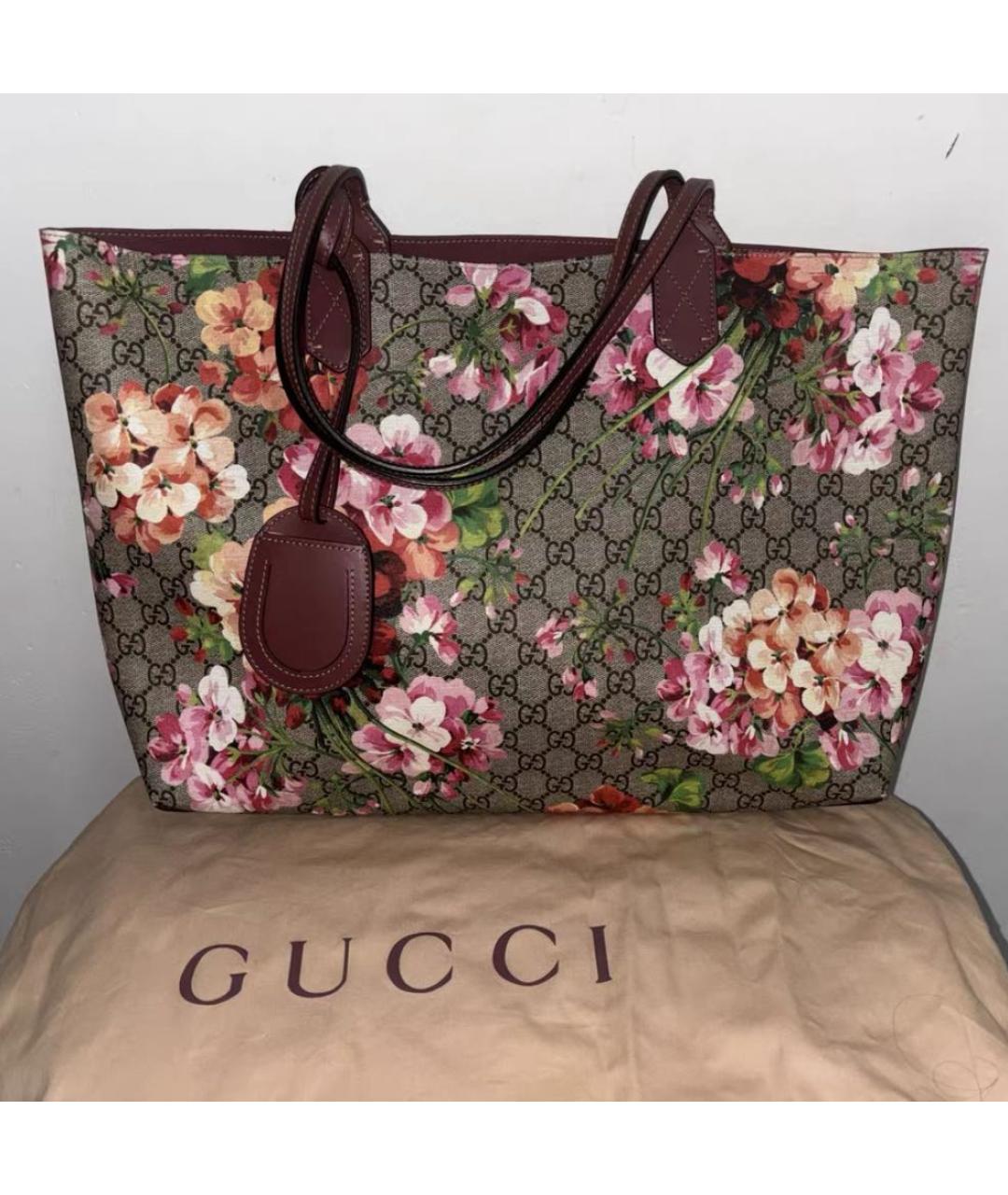 GUCCI Коричневая кожаная сумка тоут, фото 2