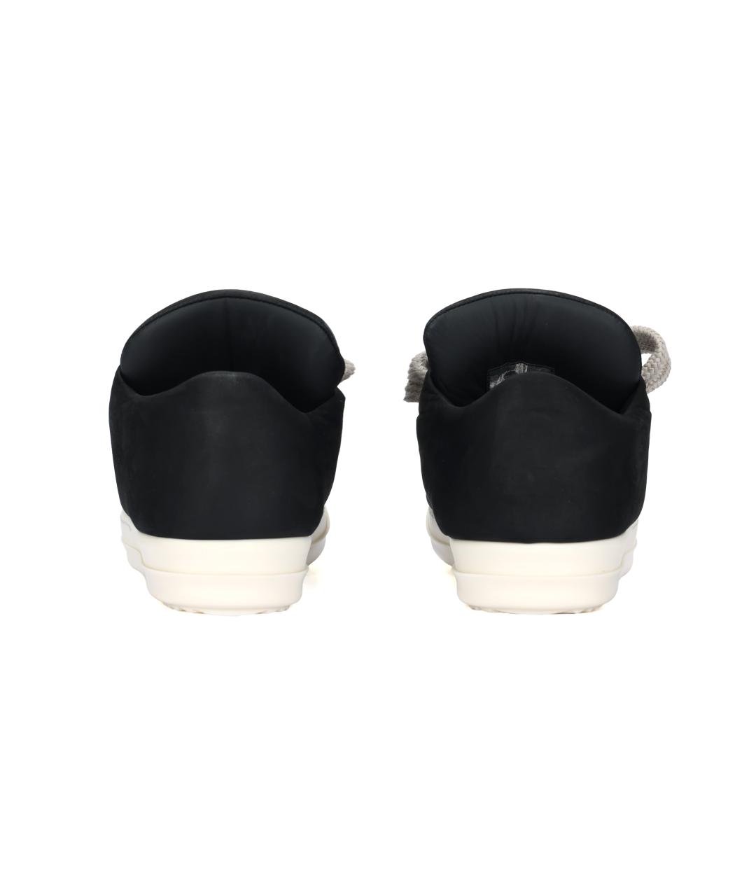 RICK OWENS Черные кожаные низкие кроссовки / кеды, фото 4