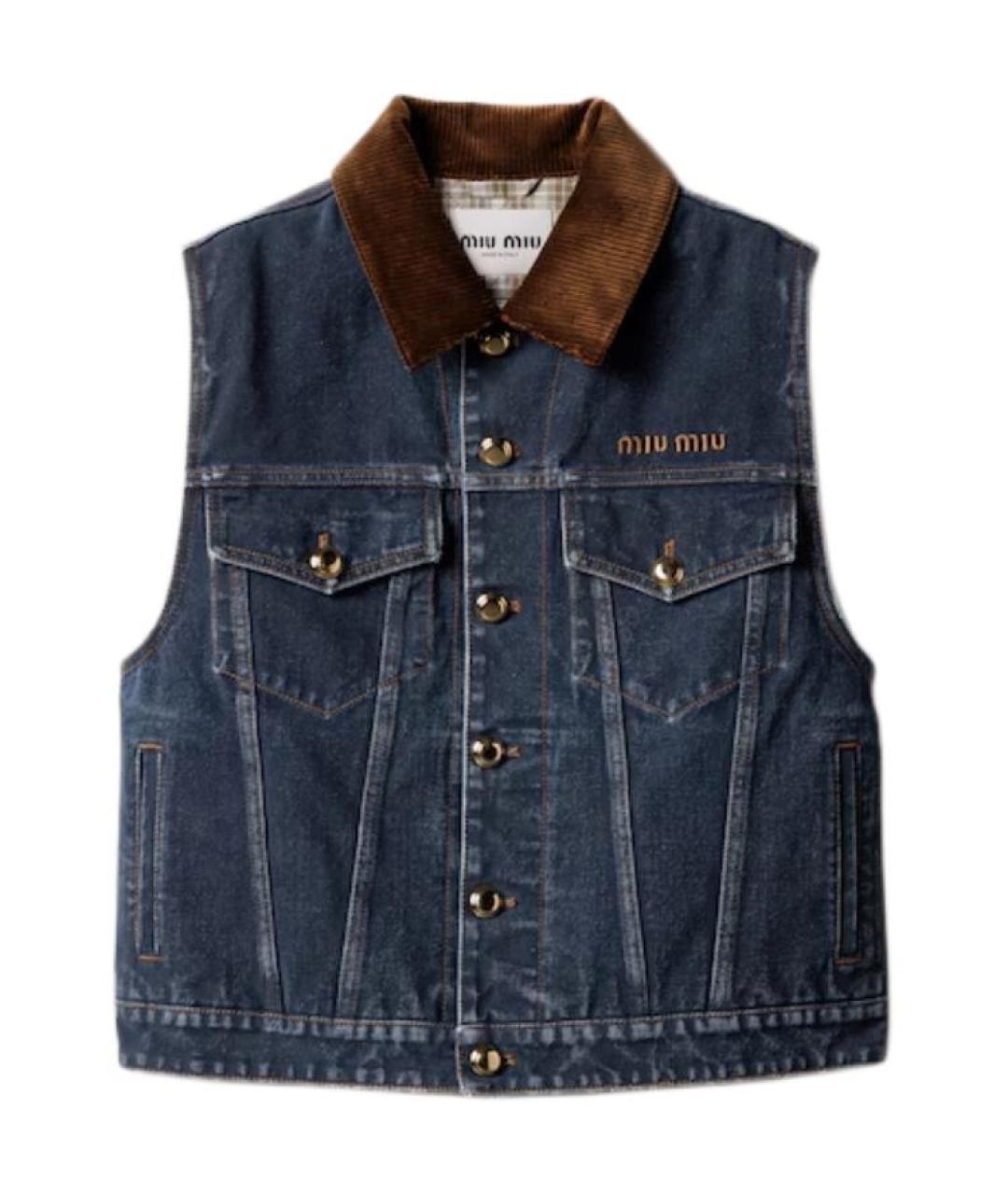 MIU MIU Синий деним жилет, фото 1
