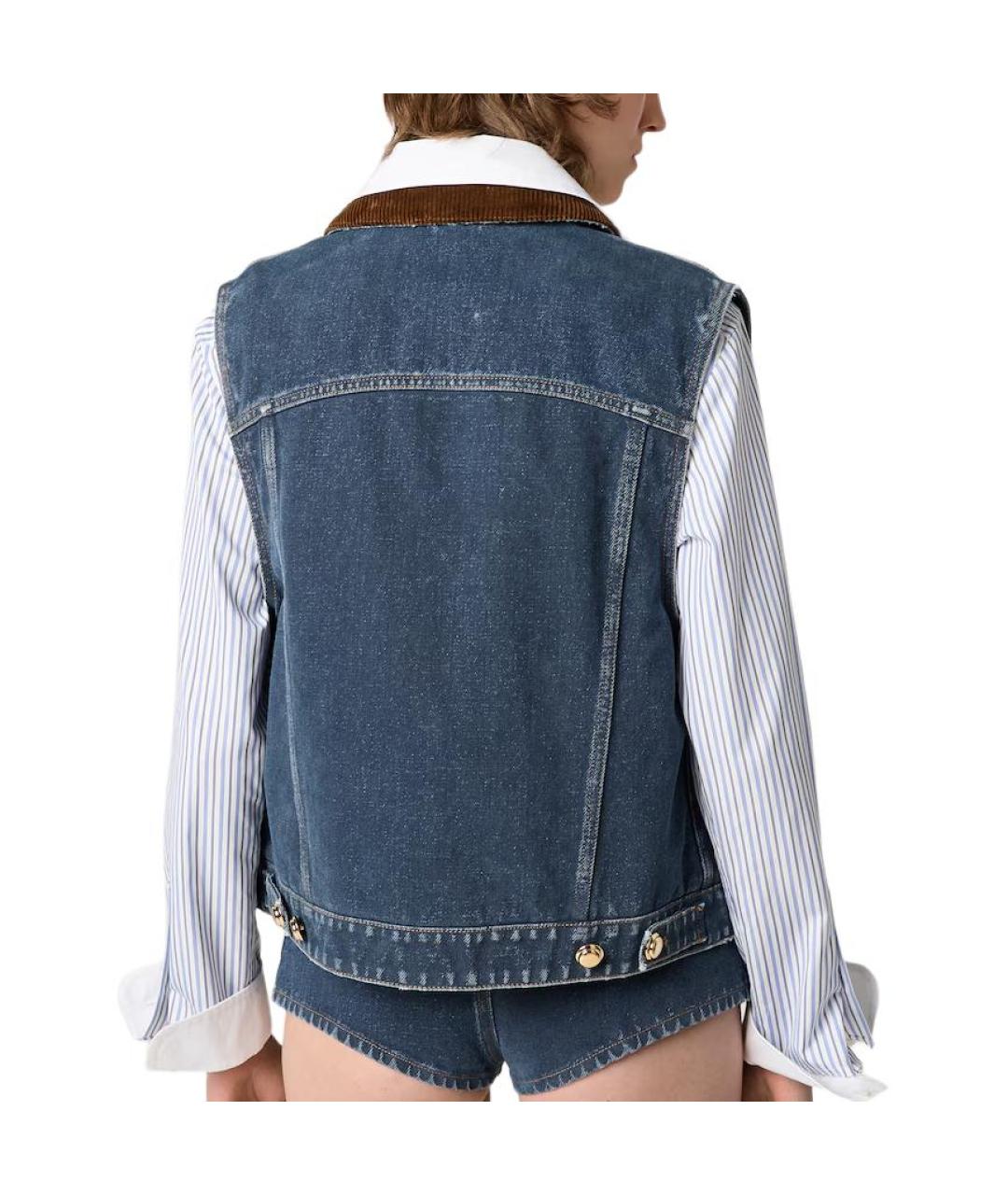 MIU MIU Синий деним жилет, фото 3