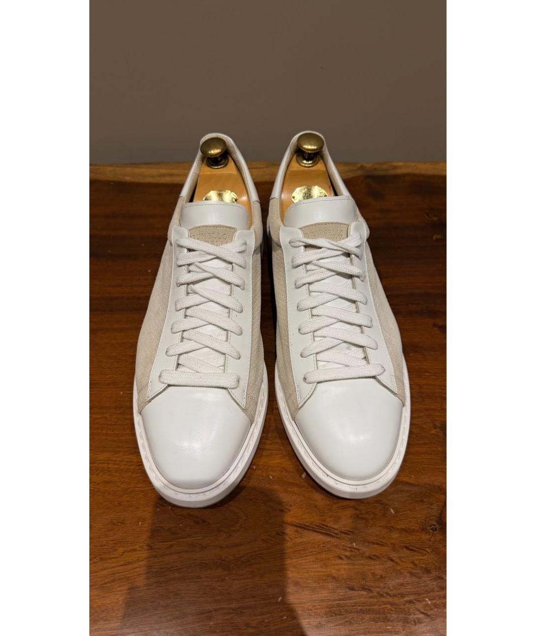 BRUNELLO CUCINELLI Белые низкие кроссовки / кеды, фото 3