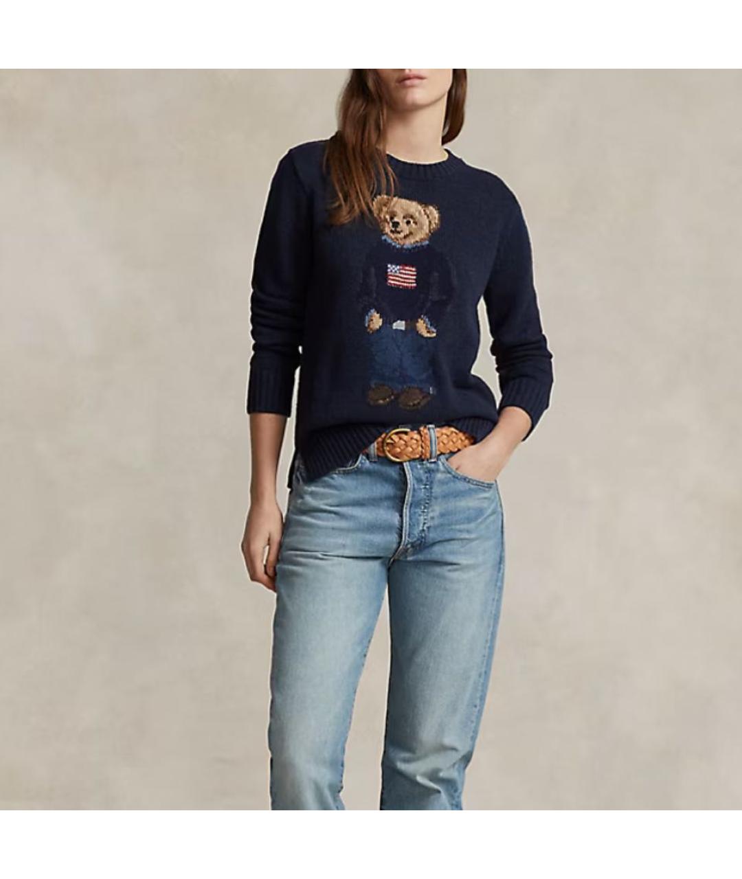 POLO RALPH LAUREN Темно-синий хлопковый джемпер / свитер, фото 3