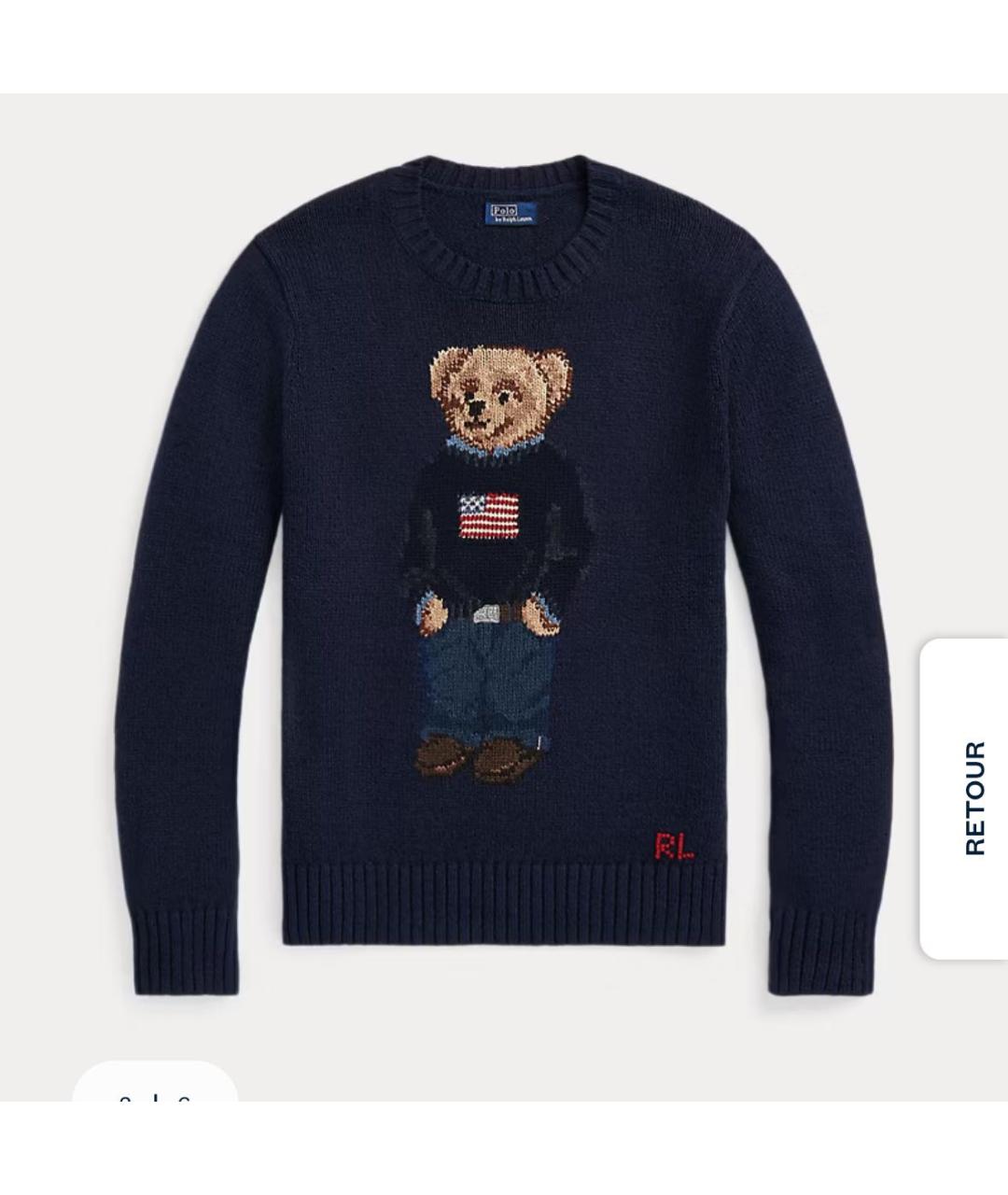 POLO RALPH LAUREN Темно-синий хлопковый джемпер / свитер, фото 5