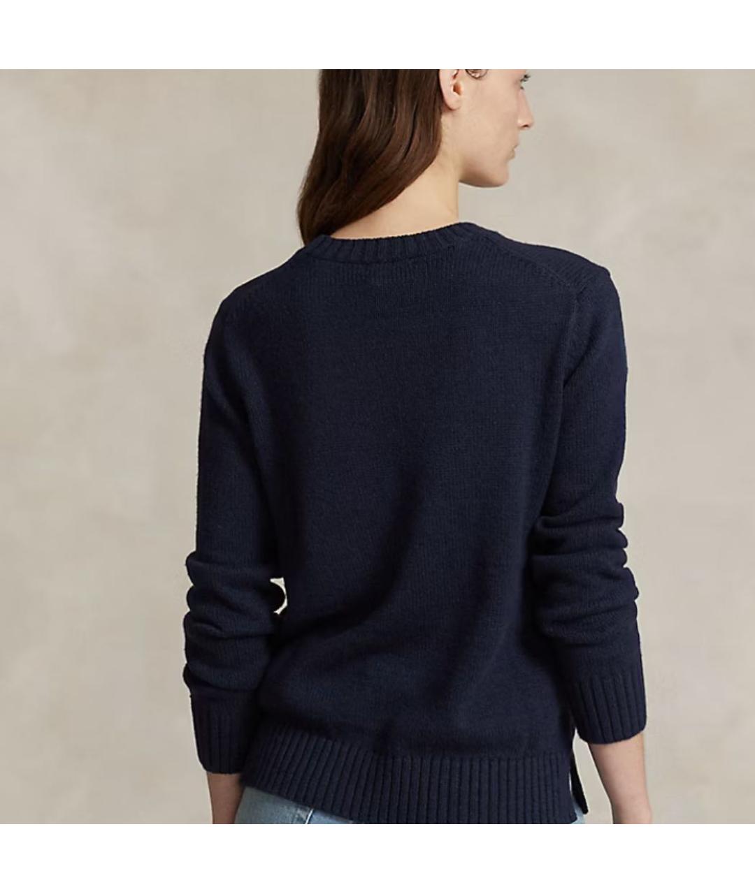 POLO RALPH LAUREN Темно-синий хлопковый джемпер / свитер, фото 4