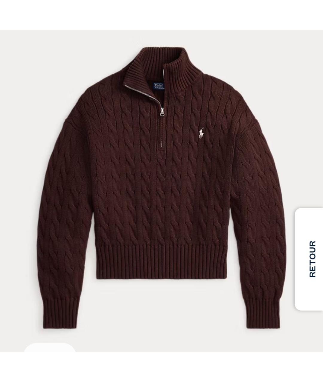 POLO RALPH LAUREN Коричневый хлопковый джемпер / свитер, фото 5