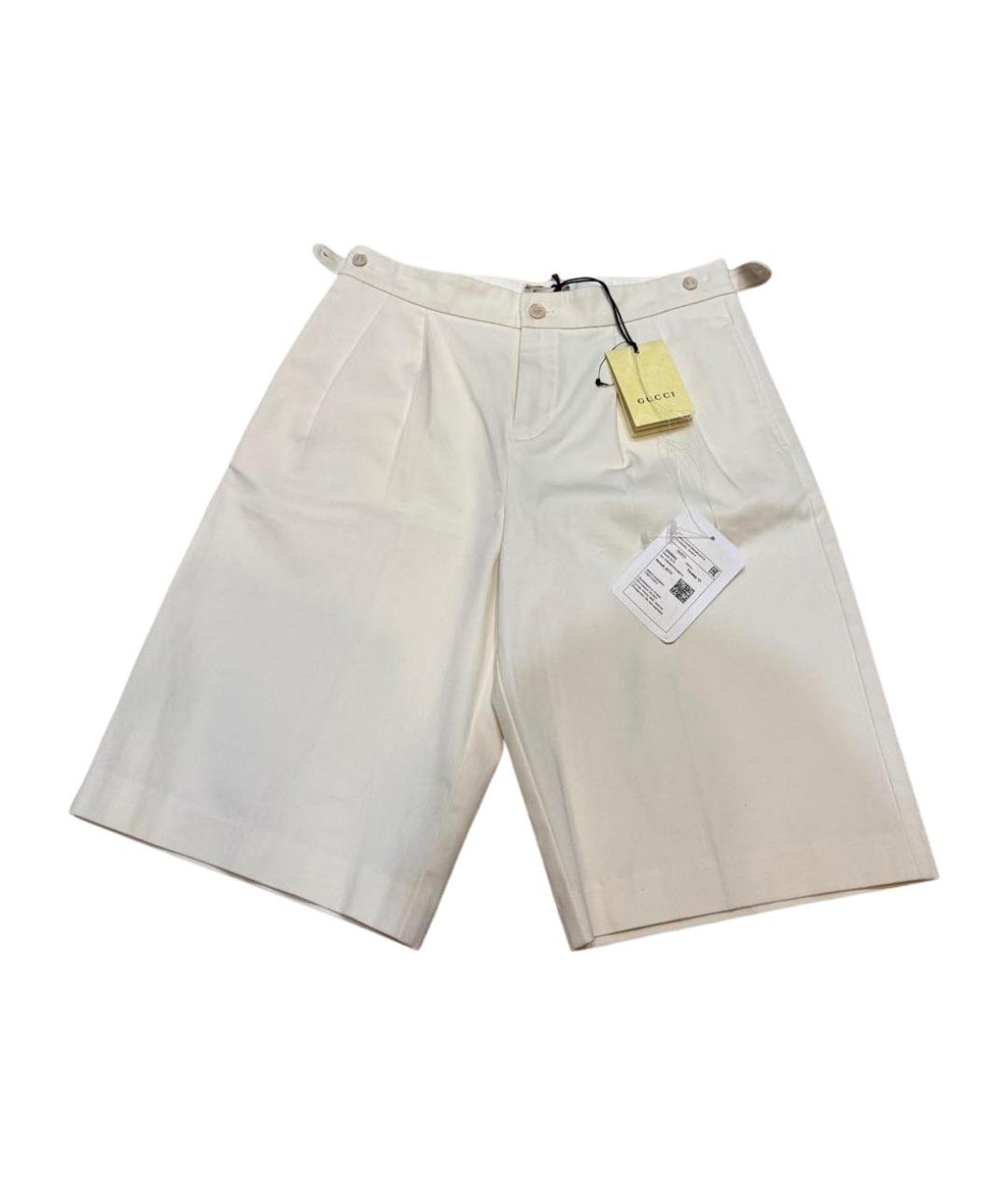 GUCCI Белые хлопковые шорты, фото 1