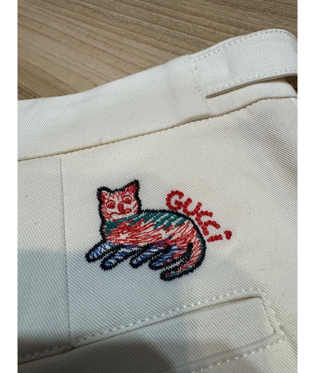 GUCCI Белые хлопковые шорты, фото 3