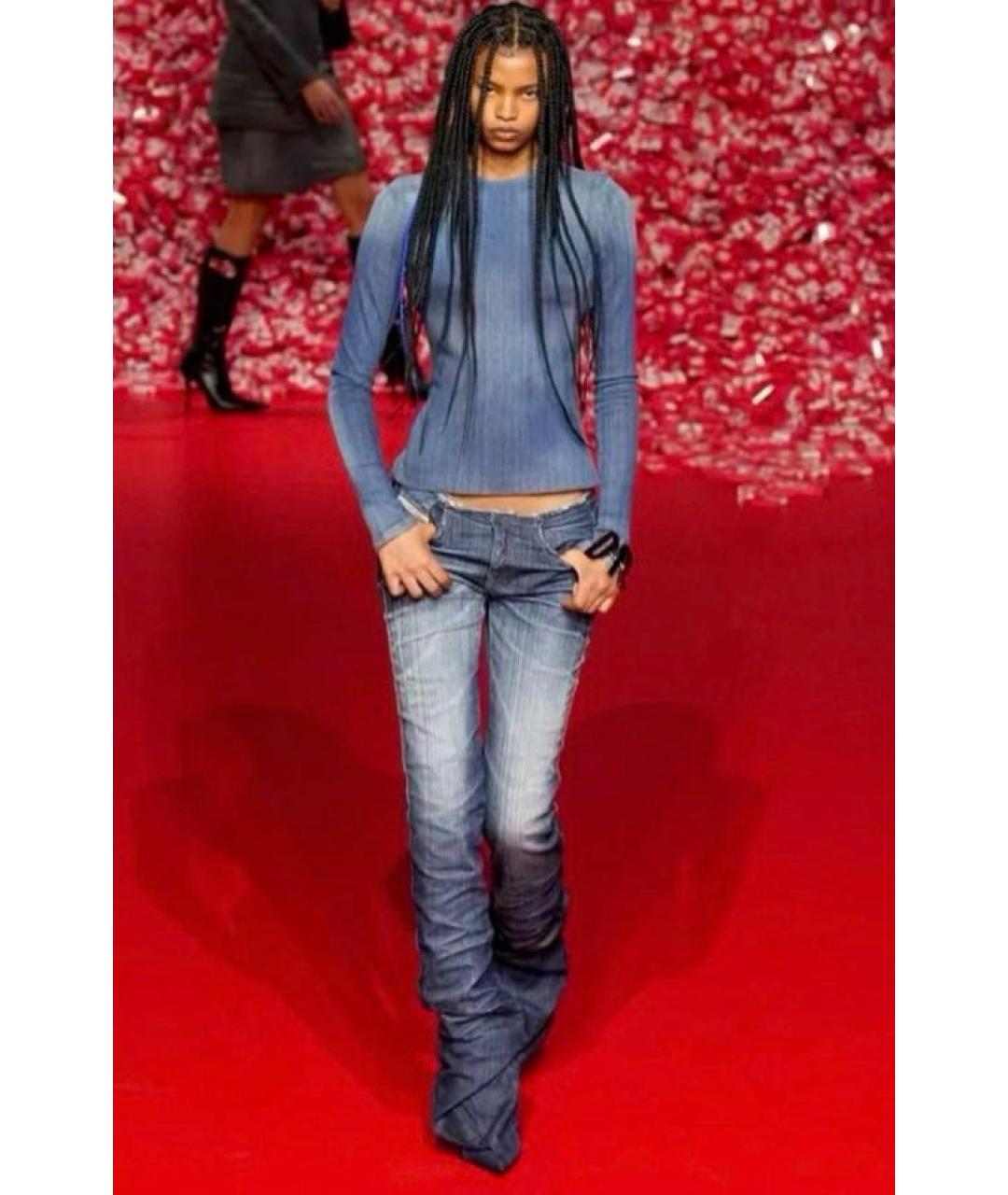 DIESEL Темно-синие кожаные ботфорты, фото 2