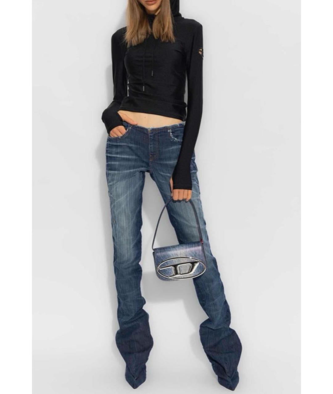 DIESEL Темно-синие кожаные ботфорты, фото 3