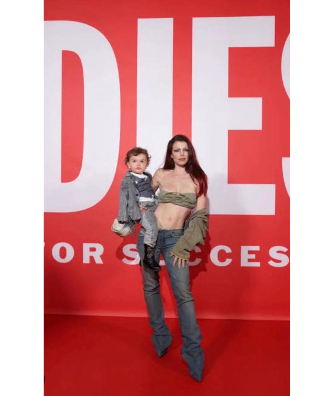 DIESEL Темно-синие кожаные ботфорты, фото 4