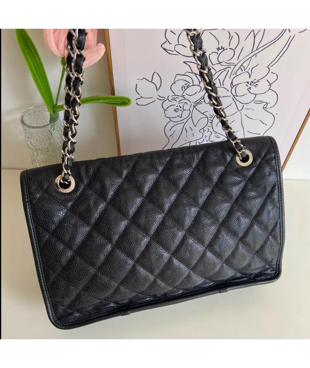 CHANEL Черная кожаная сумка через плечо, фото 4