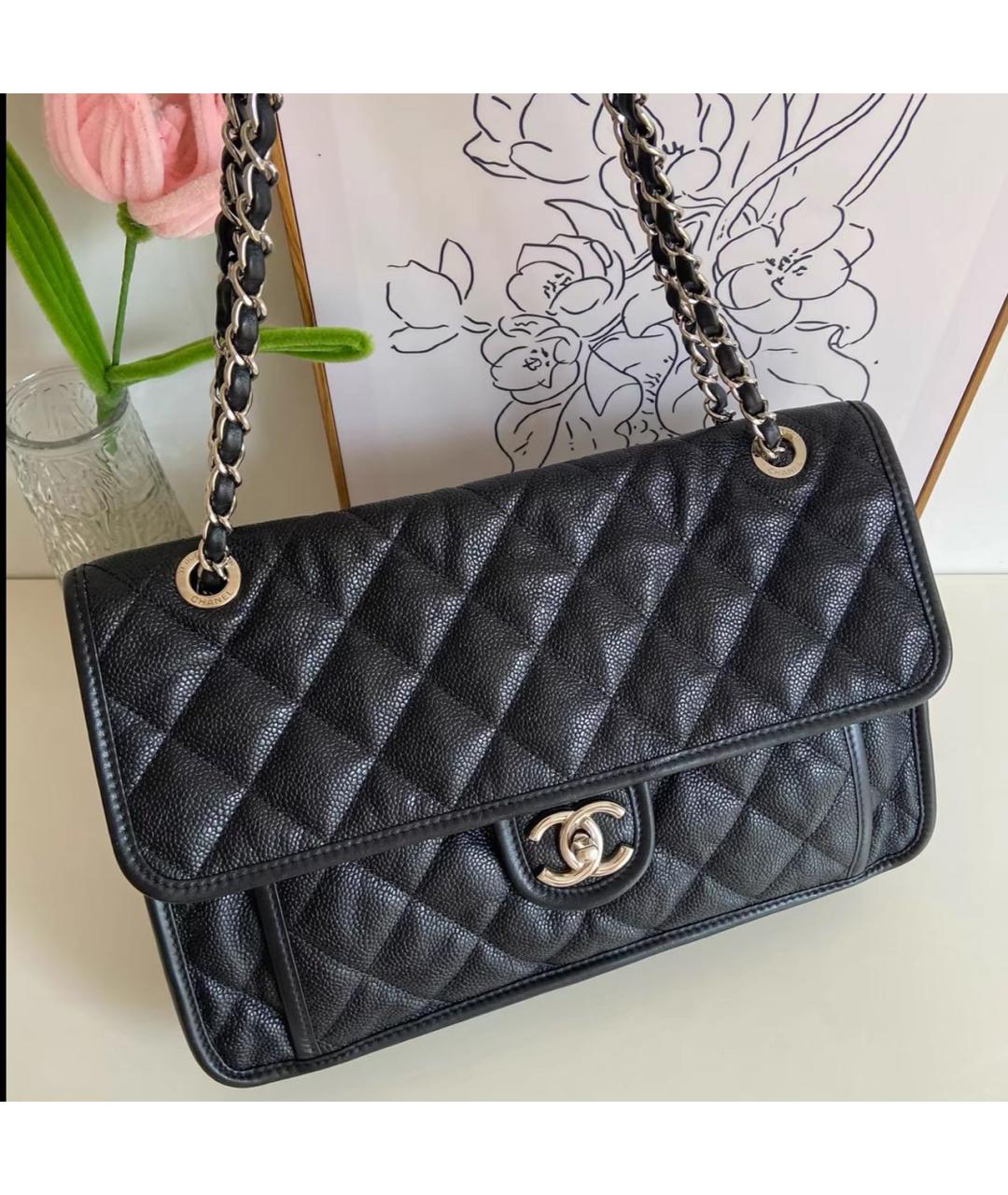 CHANEL Черная кожаная сумка через плечо, фото 2