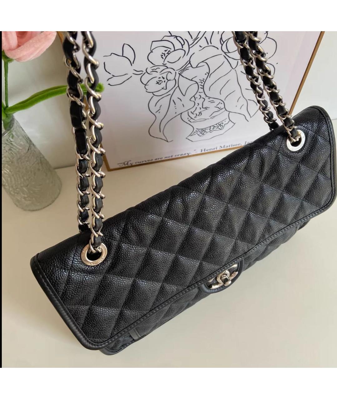 CHANEL Черная кожаная сумка через плечо, фото 3