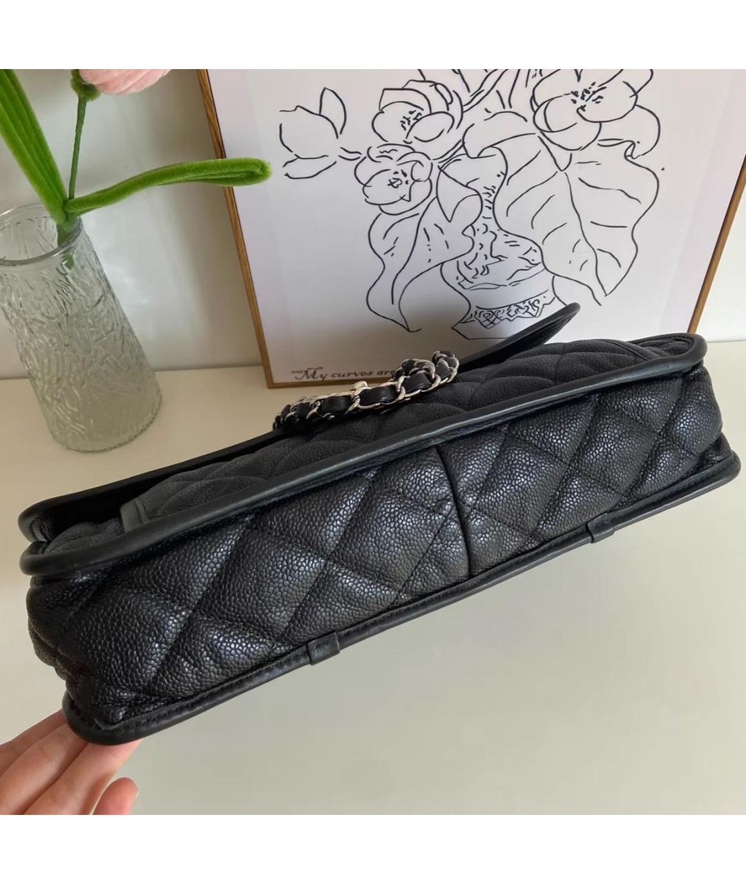 CHANEL Черная кожаная сумка через плечо, фото 5