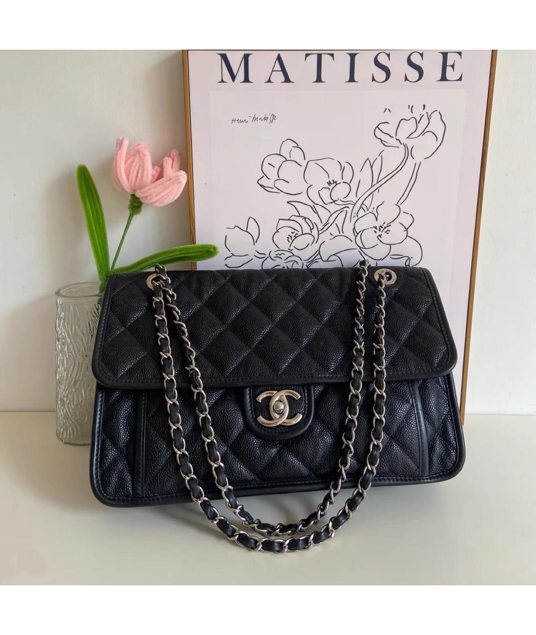 CHANEL Черная кожаная сумка через плечо, фото 9