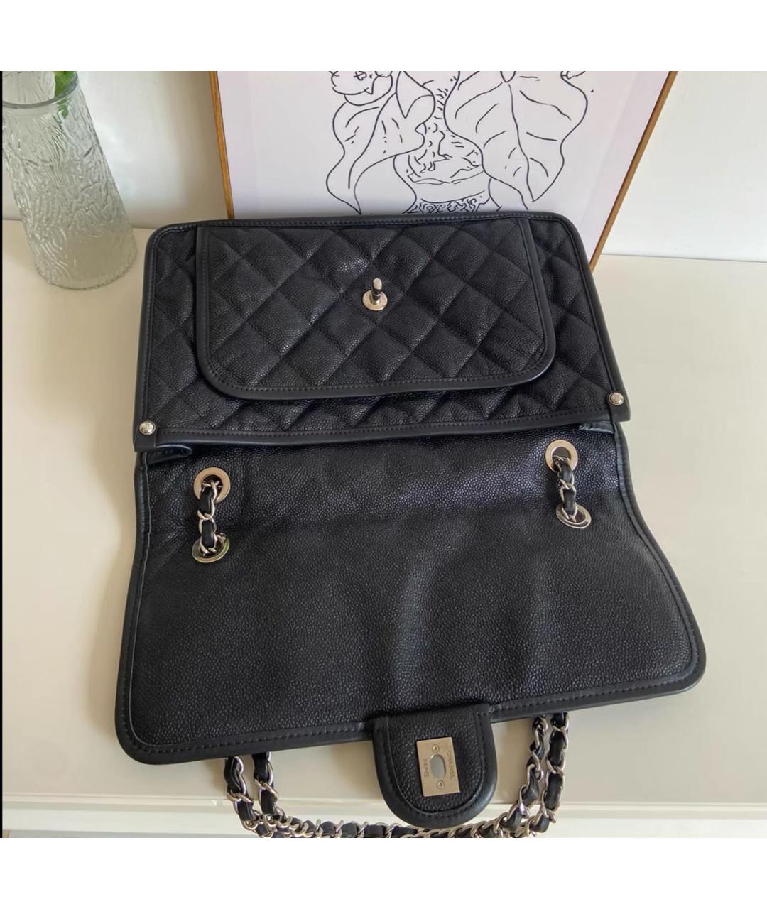 CHANEL Черная кожаная сумка через плечо, фото 7
