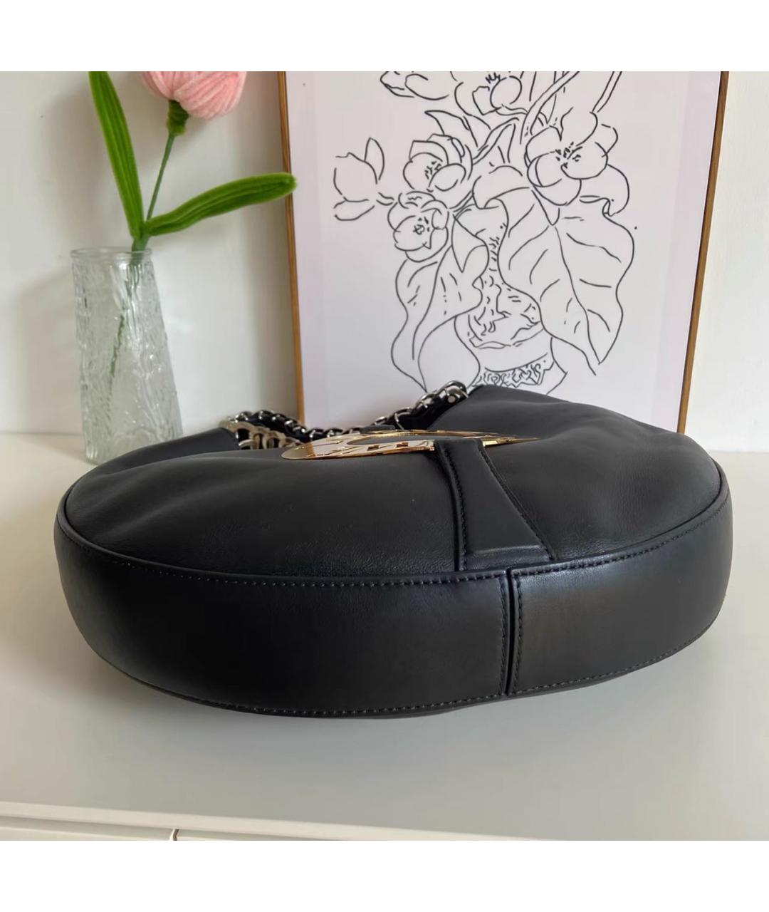 LOEWE Черная кожаная сумка с короткими ручками, фото 5