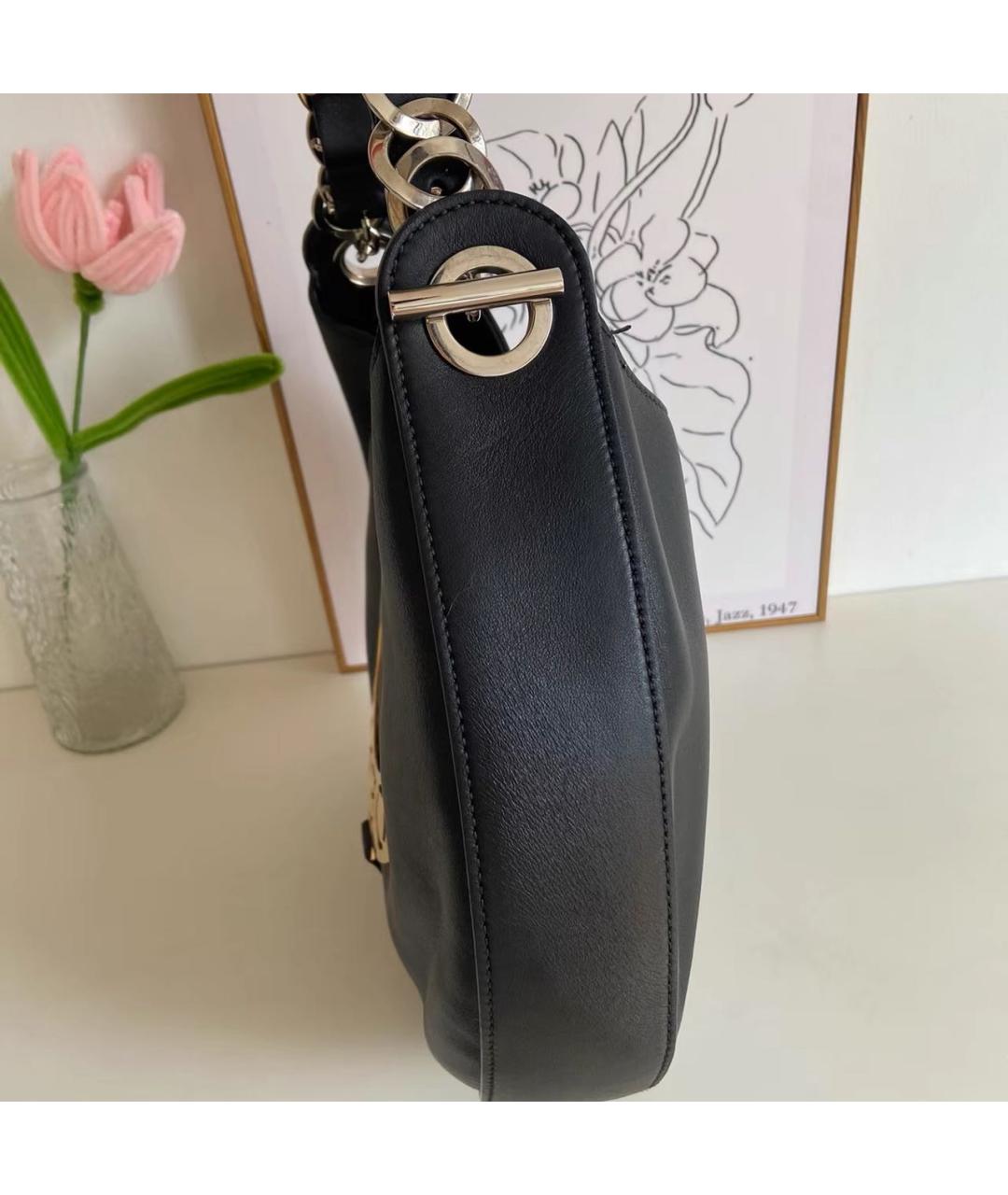 LOEWE Черная кожаная сумка с короткими ручками, фото 4