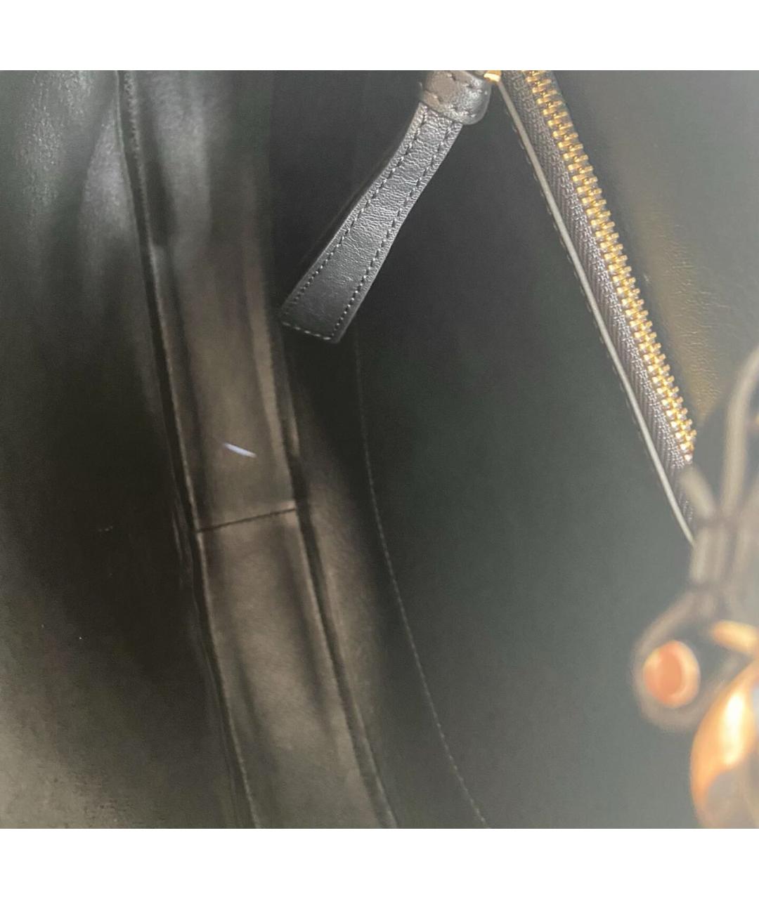 LOEWE Черная кожаная сумка с короткими ручками, фото 8