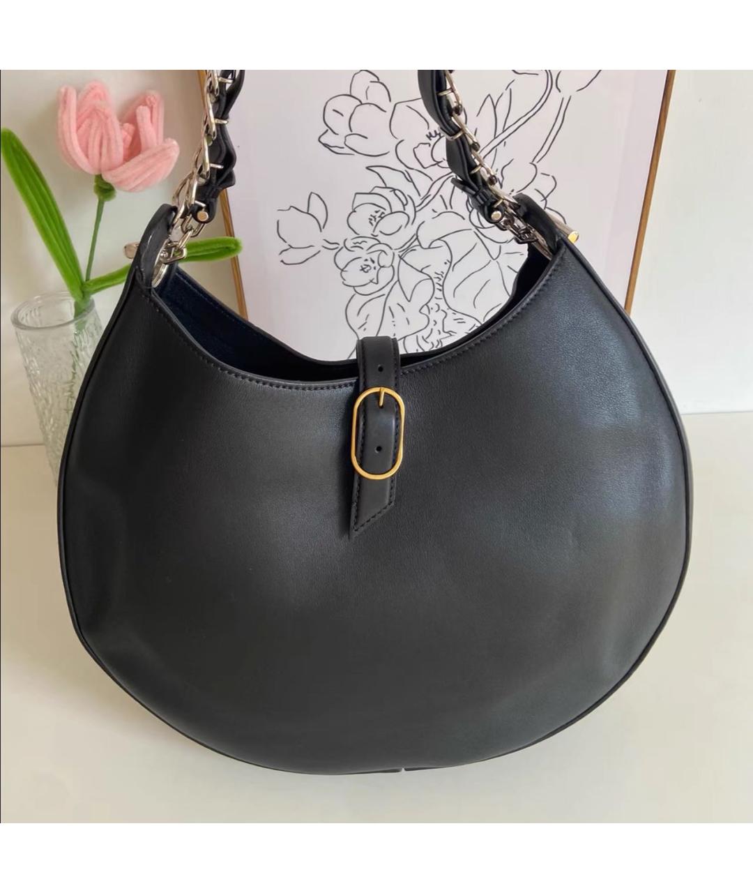 LOEWE Черная кожаная сумка с короткими ручками, фото 3