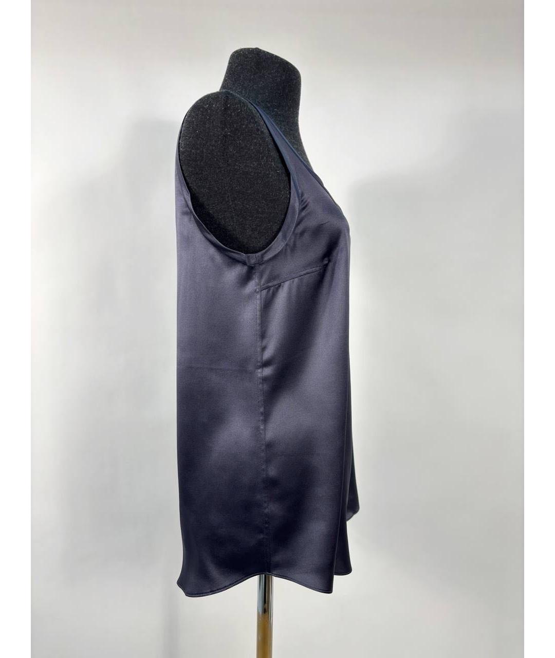 BRUNELLO CUCINELLI Темно-синяя шелковая майка, фото 6