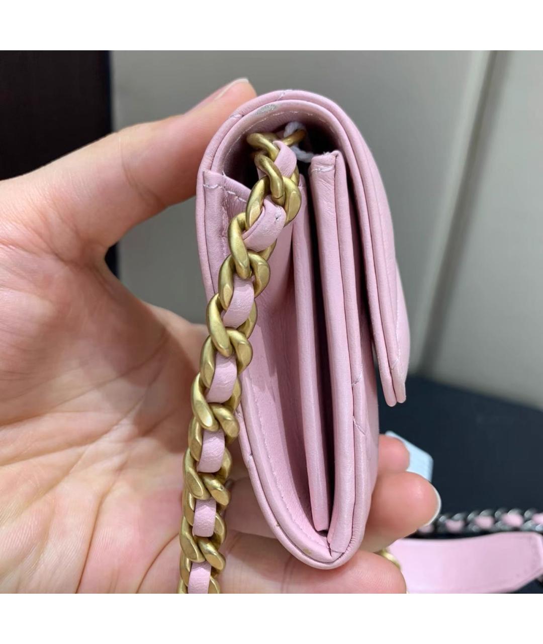 CHANEL Розовая кожаная сумка через плечо, фото 3