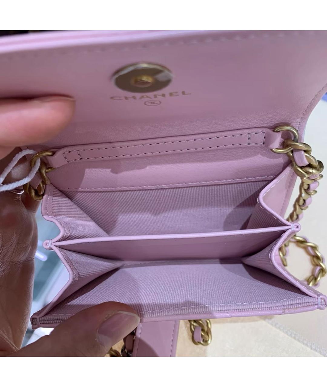 CHANEL Розовая кожаная сумка через плечо, фото 8