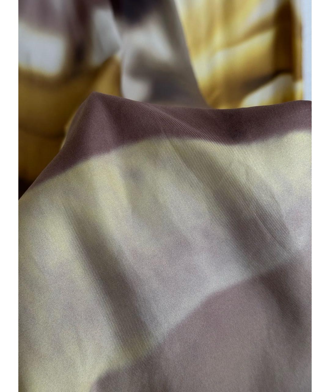 MAX MARA Желтые шелковые брюки широкие, фото 4