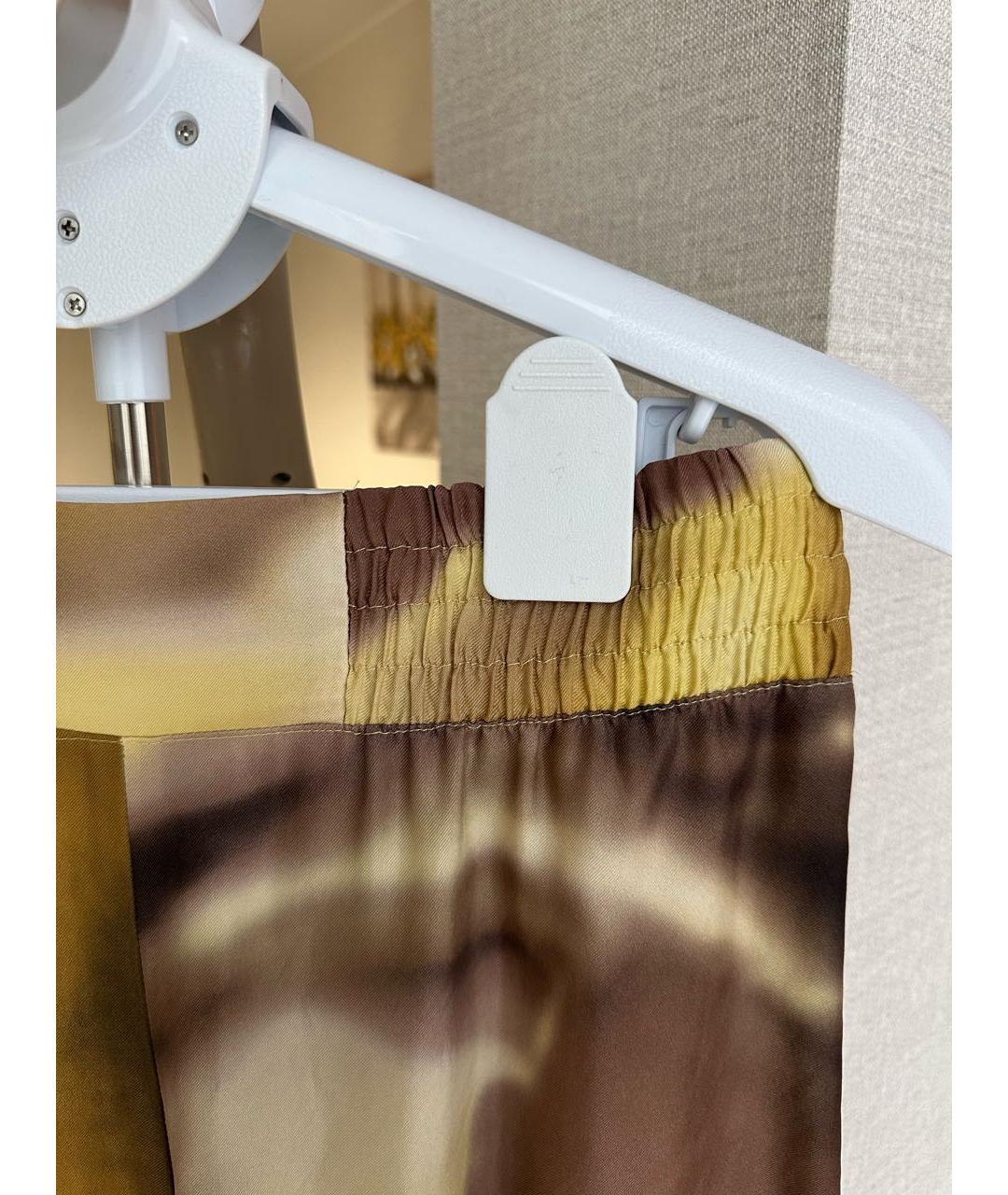 MAX MARA Желтые шелковые брюки широкие, фото 6