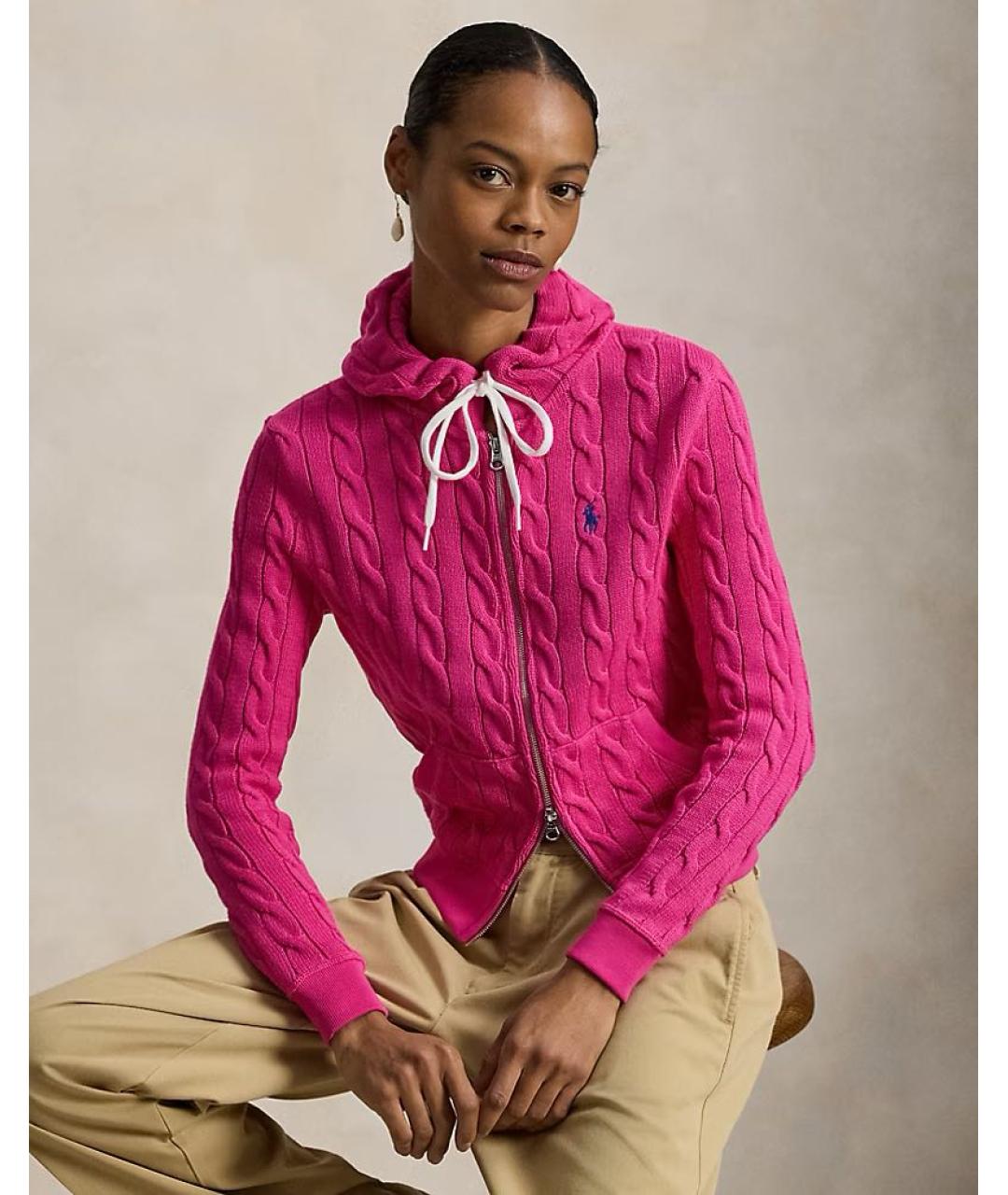 POLO RALPH LAUREN Розовый хлопковый джемпер / свитер, фото 2