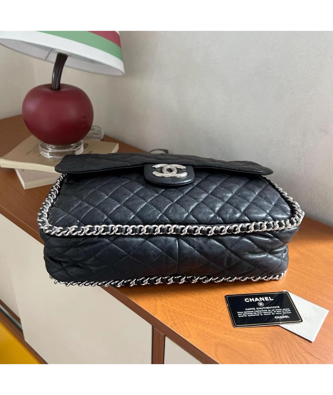 CHANEL Черная кожаная сумка через плечо, фото 4