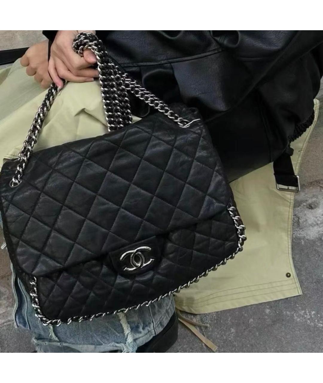 CHANEL Черная кожаная сумка через плечо, фото 5