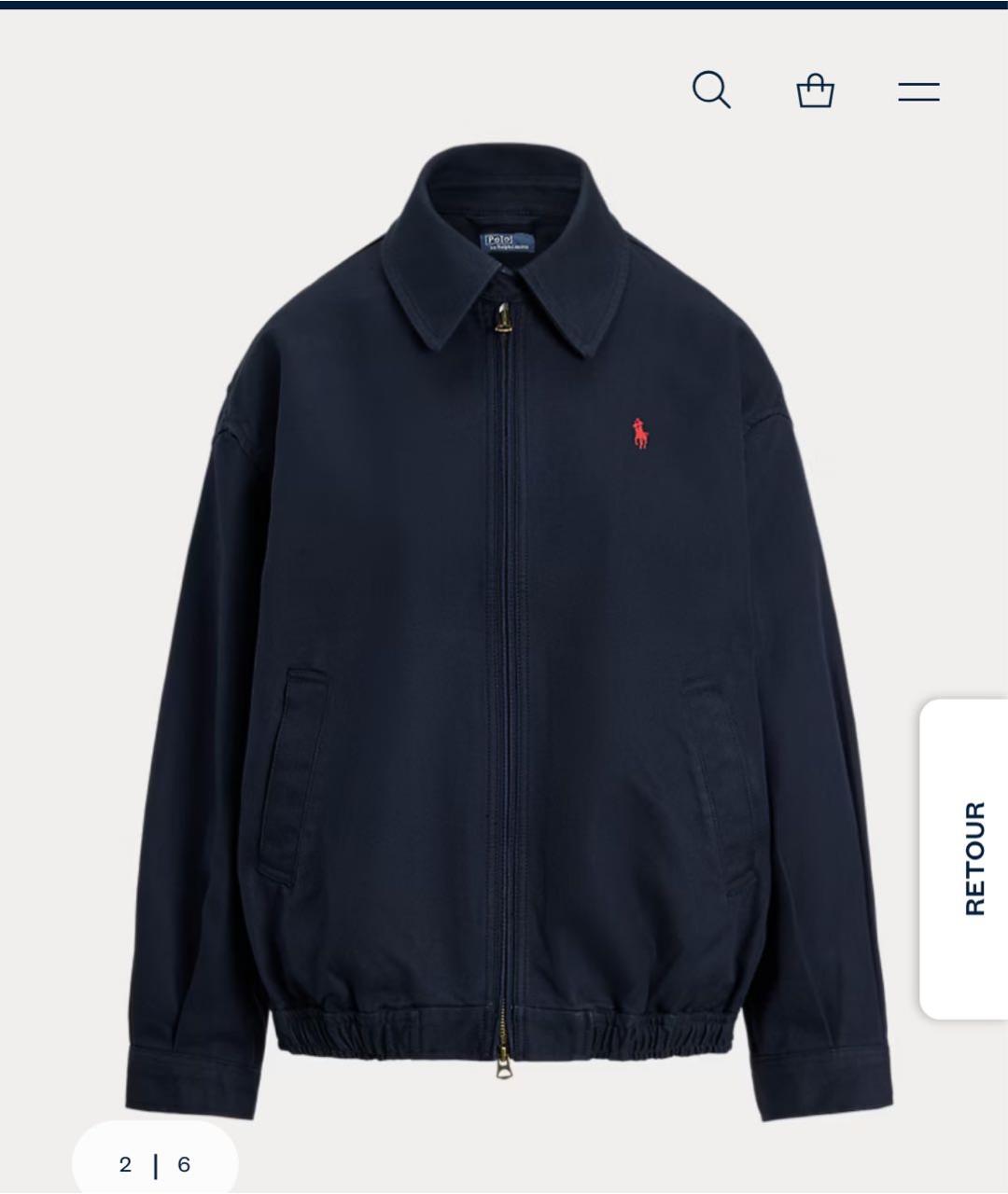 POLO RALPH LAUREN Темно-синяя хлопковая куртка, фото 5