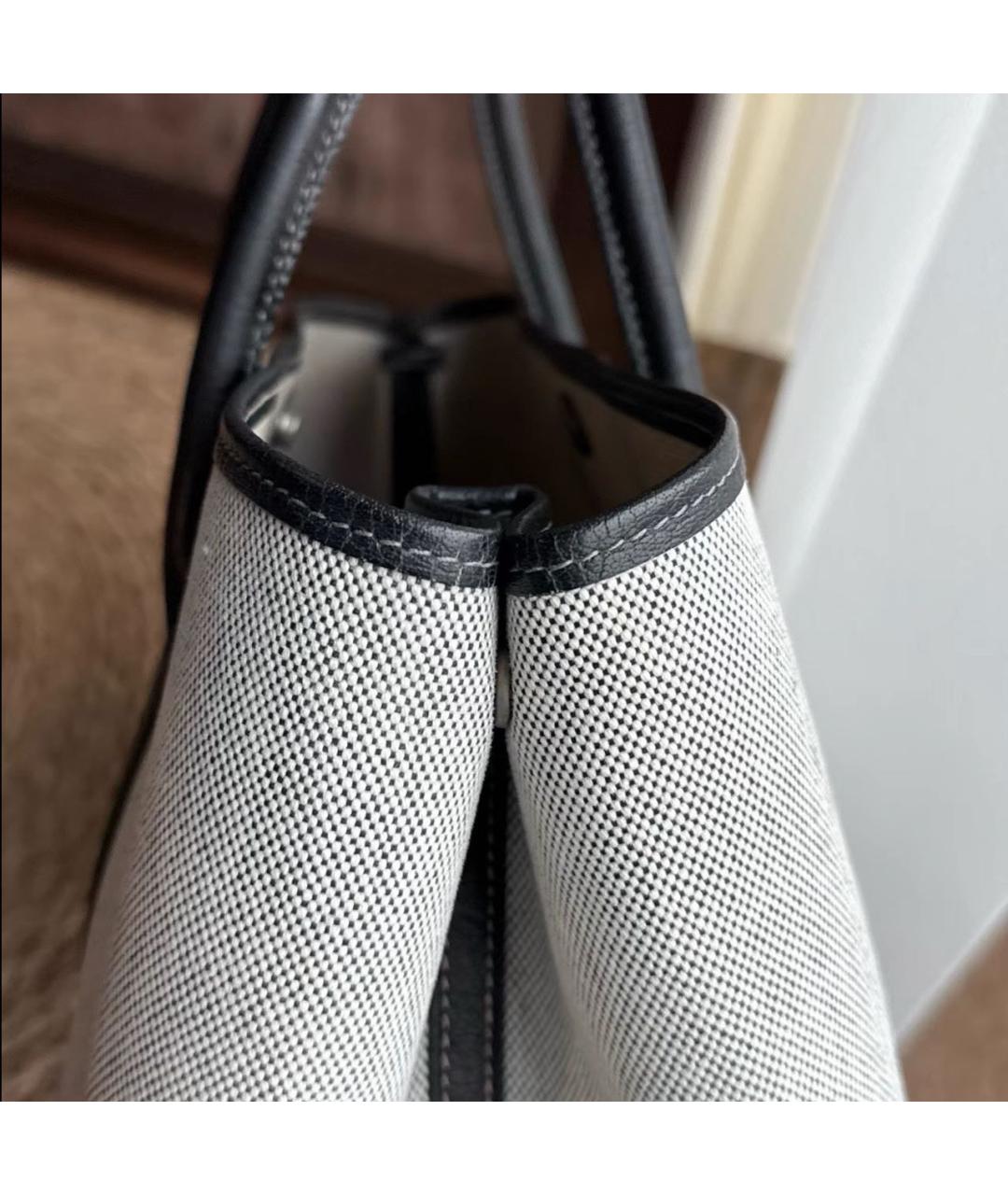 HERMES Серая тканевая сумка тоут, фото 3