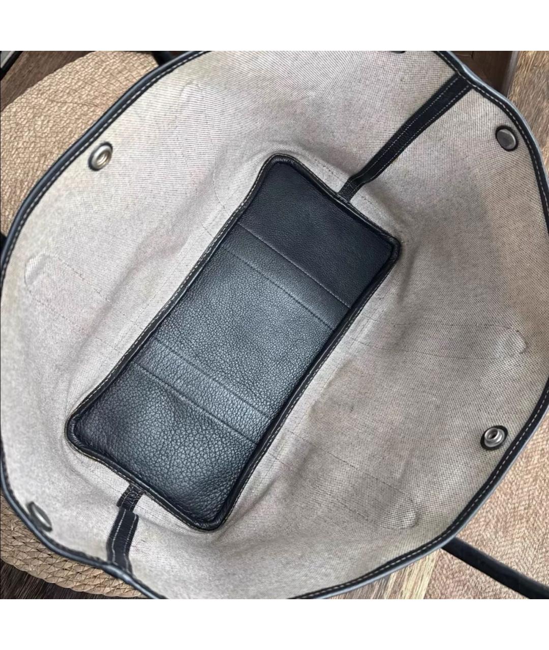 HERMES Серая тканевая сумка тоут, фото 5