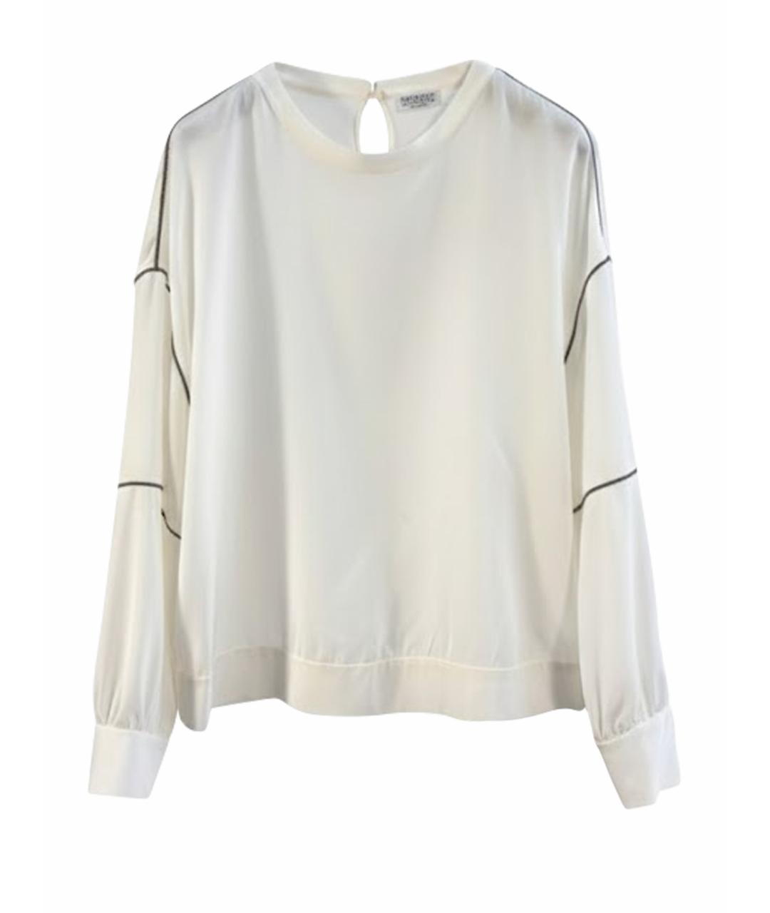 BRUNELLO CUCINELLI Белая шелковая блузы, фото 1