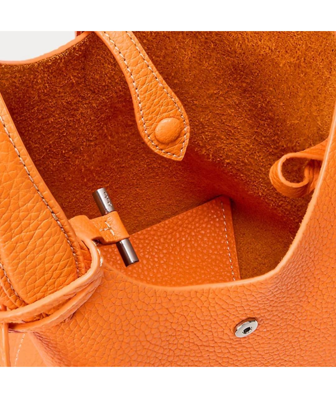 POLO RALPH LAUREN Оранжевая кожаная сумка тоут, фото 4