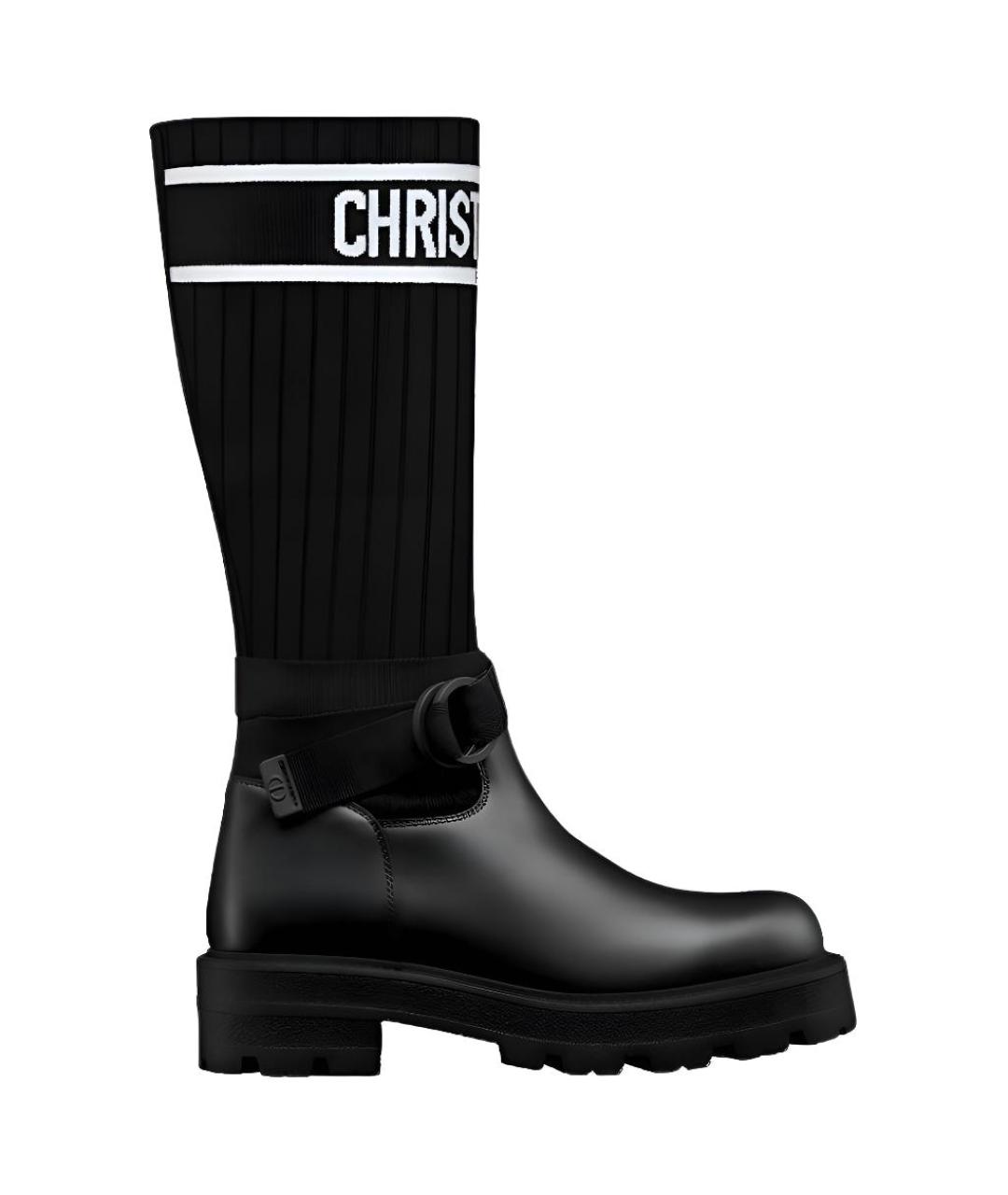 CHRISTIAN DIOR Черные кожаные сапоги, фото 1