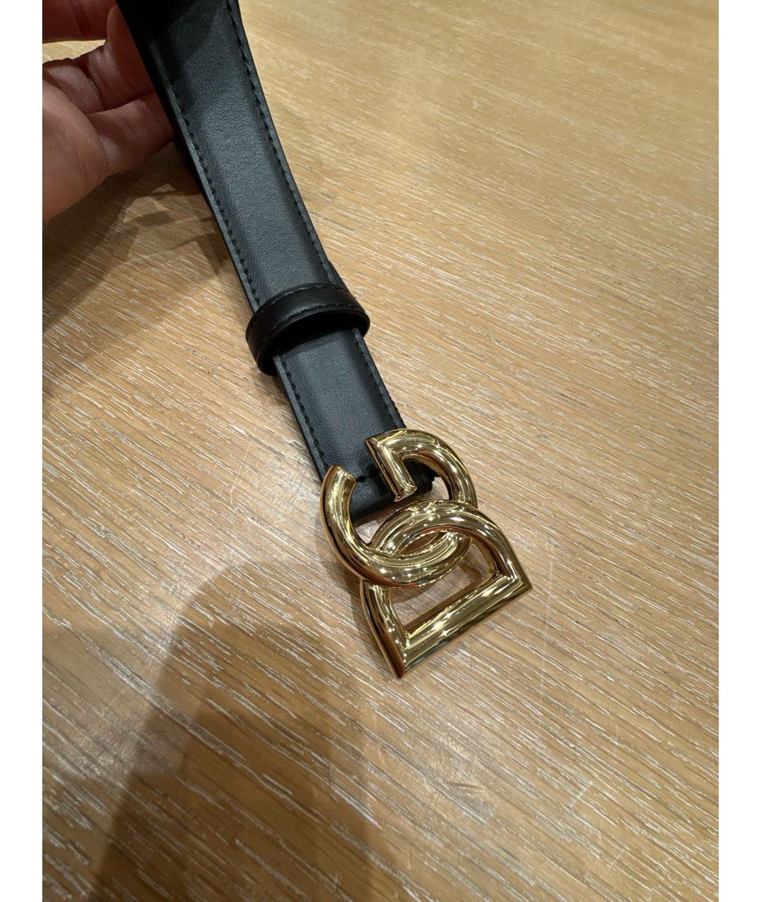 DOLCE&GABBANA Черный кожаный ремень, фото 2