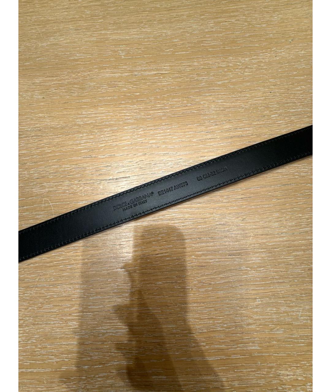 DOLCE&GABBANA Черный кожаный ремень, фото 3