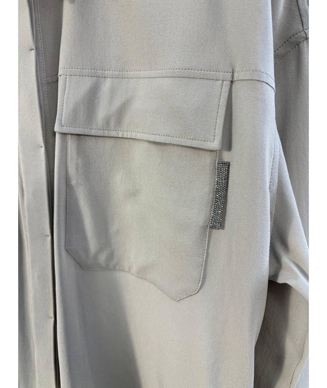 BRUNELLO CUCINELLI Серая шелковая рубашка, фото 7