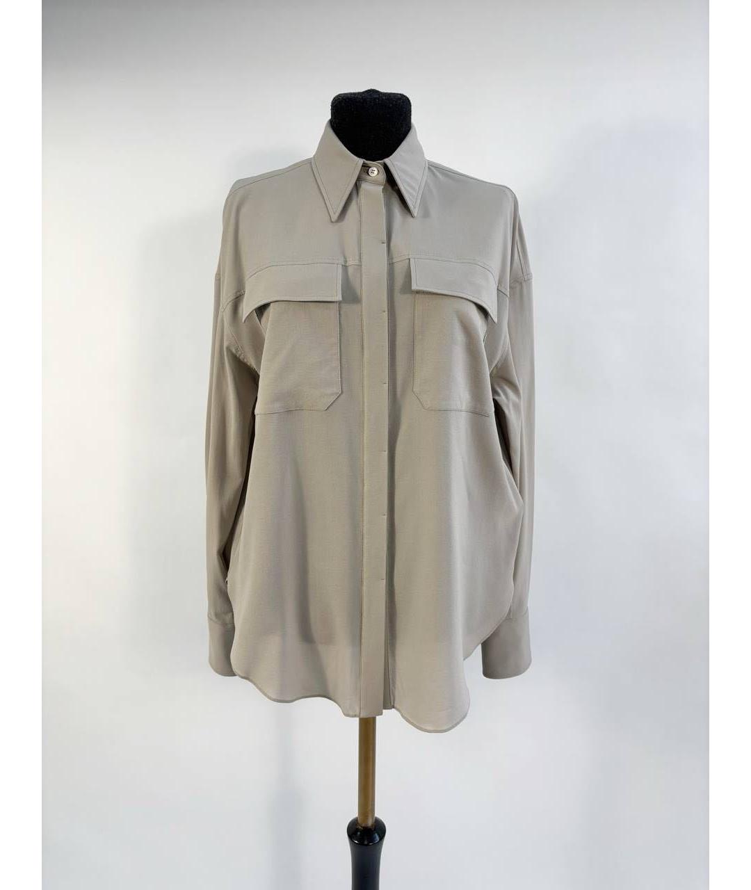 BRUNELLO CUCINELLI Серая шелковая рубашка, фото 4