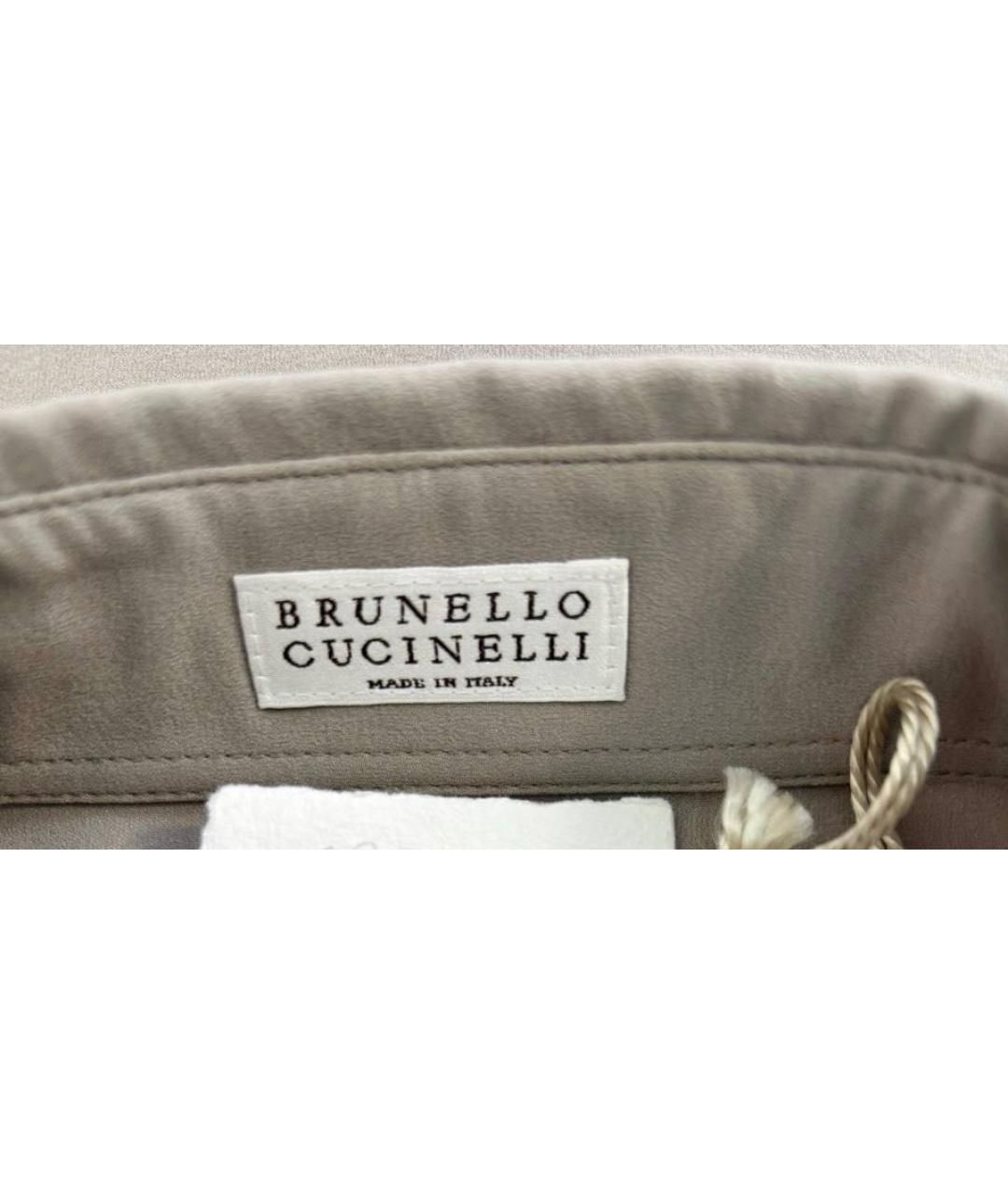 BRUNELLO CUCINELLI Серая шелковая рубашка, фото 3