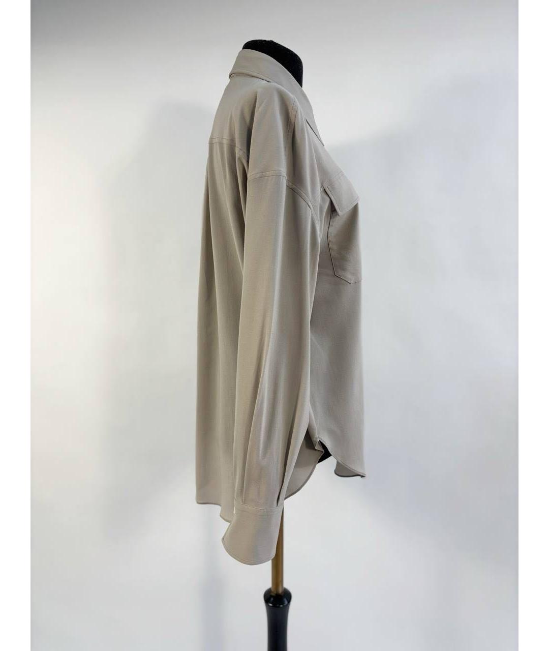 BRUNELLO CUCINELLI Серая шелковая рубашка, фото 6