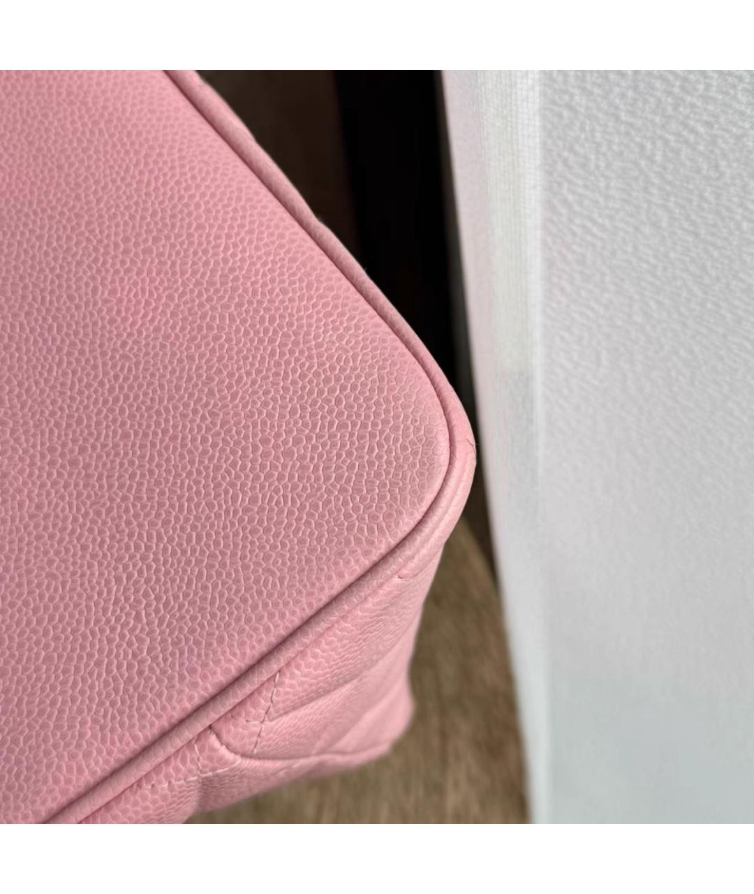 CHANEL Розовая кожаная сумка тоут, фото 6